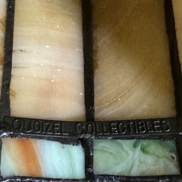 Vintage Quoizel Collectibles scrolling vines w cream glass shades set of 2 - Picture 7 of 16